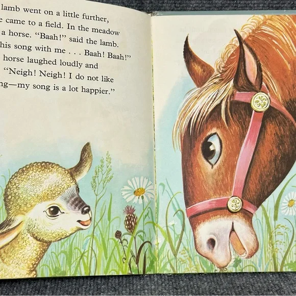 Vintage Big Golden Book A Lamb’s Tale Jenny Reyn 1963 hardcover 8.5x11 nursery - Picture 11 of 13